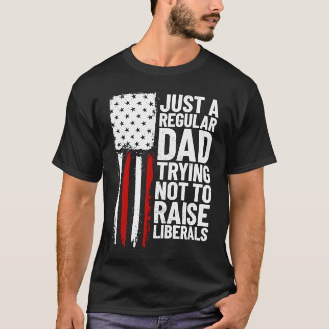 Camiseta Apenas Um Pai Regular Tentando Não Levantar Libera (Frente)