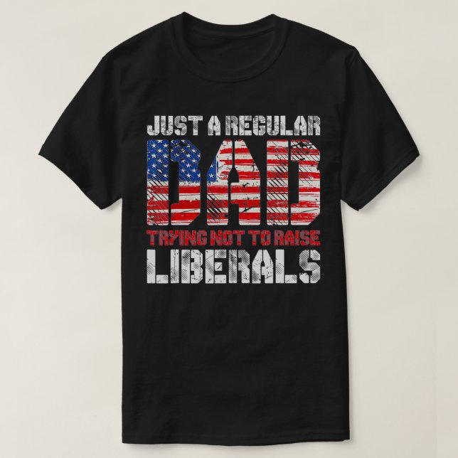 Camiseta Apenas Um Pai Regular Tentando Não Levantar Libera (Frente do Design)