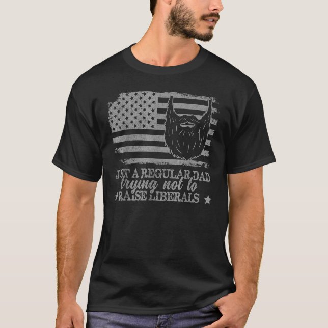 Camiseta Apenas Um Pai Regular Tentando Não Levantar Libera (Frente)