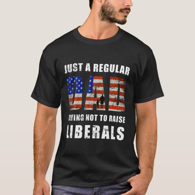 Camiseta Apenas Um Pai Regular Tentando Não Levantar Libera (Frente)