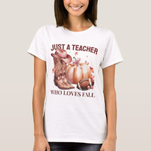 Camiseta Apenas um professor que ama a Coquette Fall Wester