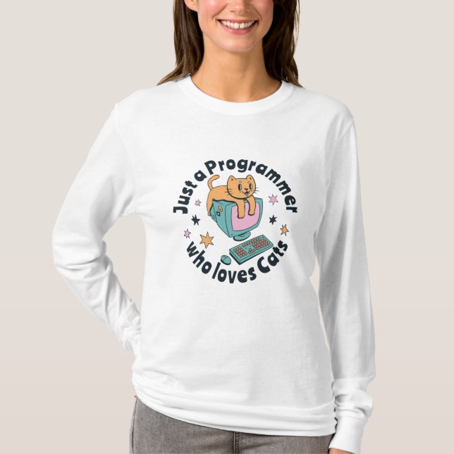 Camiseta Apenas um programador que ama gatos (Frente)