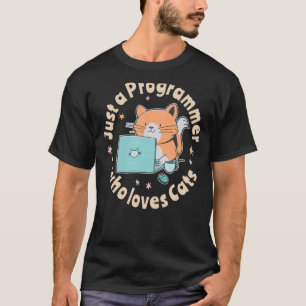 Camiseta Apenas um programador que ama gatos e computadores