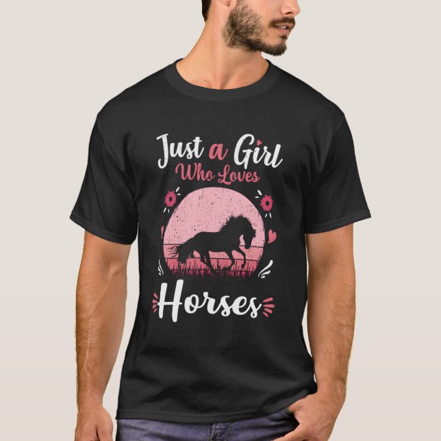 Camiseta Apenas Um Que Adora Cavalos Cavalos K (Frente)