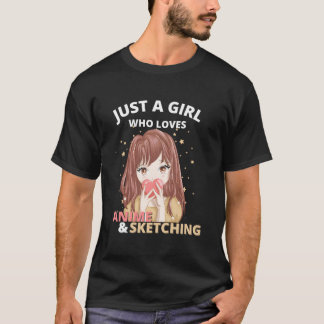 Camiseta Apenas um que ama anime e desenho de esboço Otaku