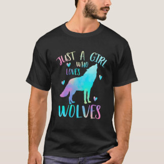 Camiseta Apenas um que ama lobos Aquarela Lobo