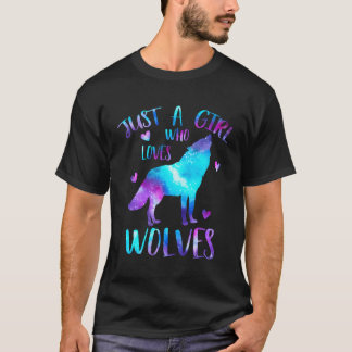 Camiseta Apenas Um Que Ama Lobos Lobos Galáxias Lobo Espaci