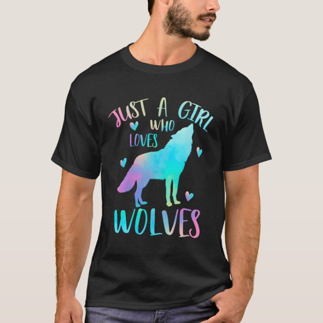 Camiseta Apenas Um Que Ama Lobos Lobos Um Lobo Aquarela (Frente)