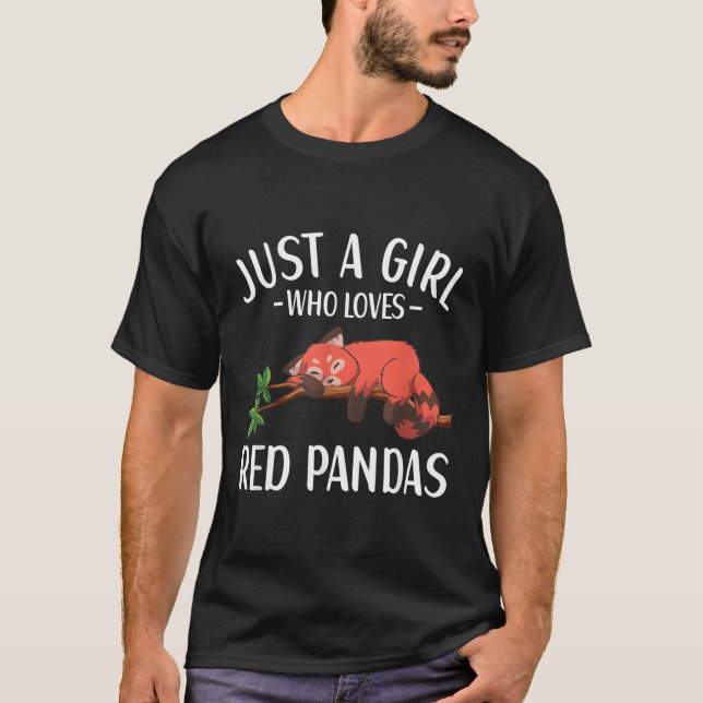 Camiseta Apenas Um Que Ama Panda Vermelha Pandras Vermelhas (Frente)