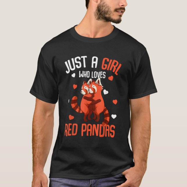 Camiseta Apenas Um Que Ama Pandas Vermelhas (Frente)