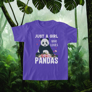 Camiseta apenas uma garota adora pandas word art