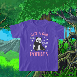 Camiseta apenas uma garota adora pandas word art
