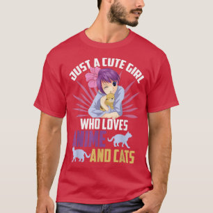 Camiseta Apenas Uma Garota Bonita Que Ama Anime E Gata Kawa