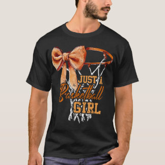 Camiseta Apenas Uma Garota de Basquete Fofo Arco Coquette B