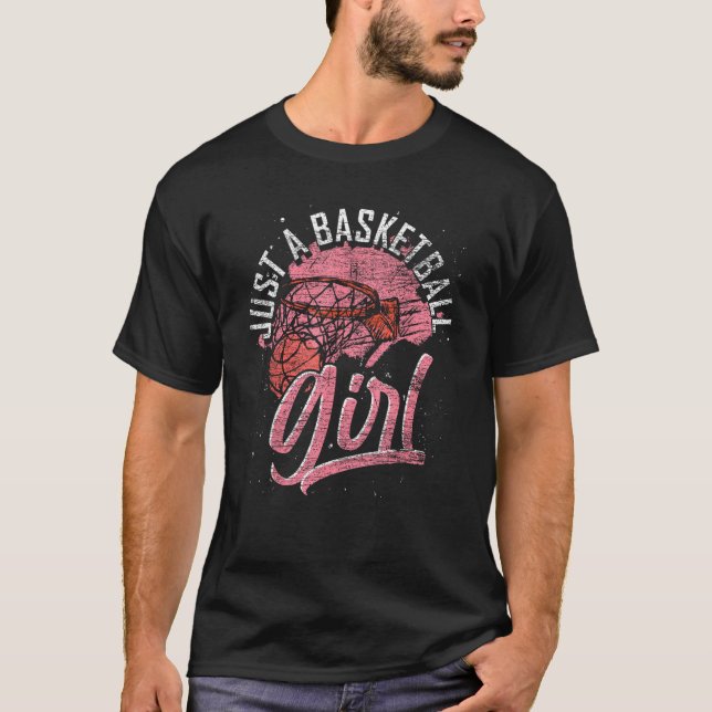 Camiseta Apenas Uma Garota De Basquete Jogadora De Esporte (Frente)