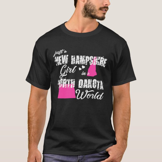 Camiseta Apenas uma garota de New Hampshire em Dakota do No (Frente)