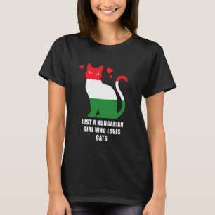 Camiseta Apenas uma garota húngara que ama gatos Bandeira d