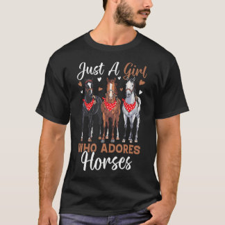 Camiseta Apenas Uma Garota Que Adora Cavalos Equestre