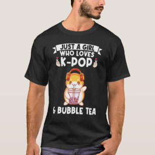 Camiseta apenas uma garota que adora chá de bolhas
