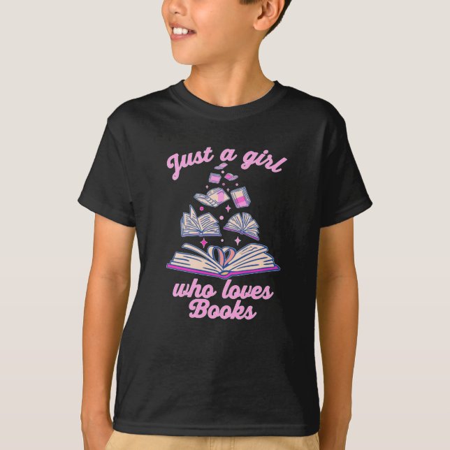 Camiseta apenas uma garota que adora livros (Frente)