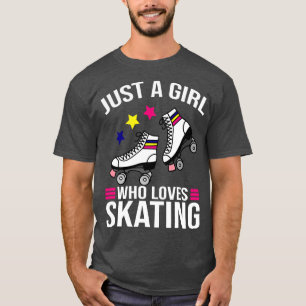 Camiseta apenas uma garota que adora patinar em rolos