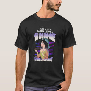 Camiseta apenas uma garota que adora videos games e animes