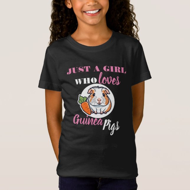 Camiseta apenas uma garota que ama a Guiné Pigs, amante de  (Frente)