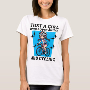 Camiseta Apenas uma garota que ama animação e ciclismo