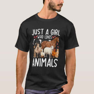 Camiseta Apenas uma Garota que Ama Animais Cachorro Gato Ca