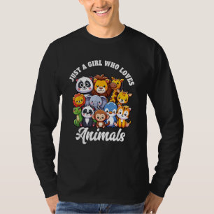 Camiseta Apenas Uma Garota Que Ama Animais Selvagens Fofos