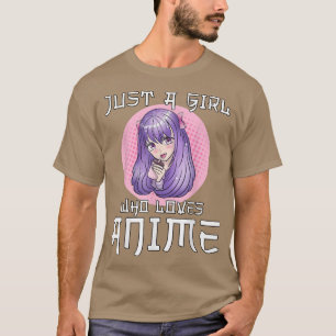 Camiseta Apenas uma garota que ama anime a moça adolescente