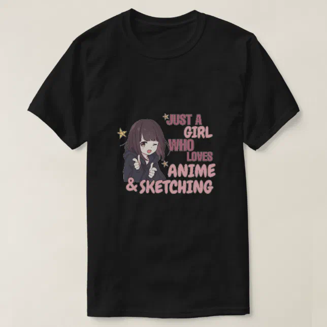 Camiseta kawaii, anime, garota, apenas, que, ama, esboça