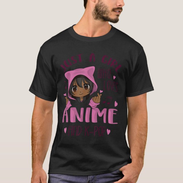 Camiseta Apenas uma garota que ama Anime e K-Pop (Frente)