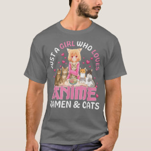 Camiseta Apenas uma garota que ama anime Ramen e Cat Japão
