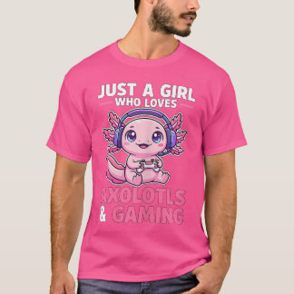 Camiseta Apenas Uma Garota Que Ama Aolotls e Jogos Cute Gam