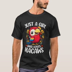 Camiseta Apenas Uma Garota Que Ama Araras Estética Flor Ara