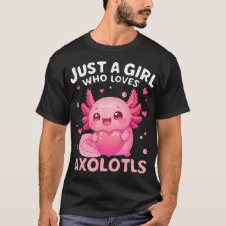 Camiseta Apenas Uma Garota Que Ama Axolotes Kawaii Axolote