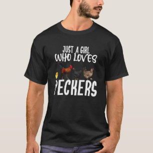 Camiseta Apenas Uma Garota Que Ama Bicos Fazenda de Frango
