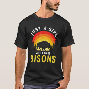 Camiseta Apenas Uma Garota Que Ama Bisões Bisonte Americano
