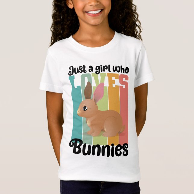Camiseta Apenas uma garota que ama Bunnies Páscoa Coelhinha (Frente)