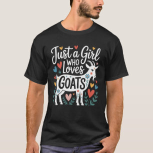 Camiseta Apenas Uma Garota Que Ama Cabras Amor Engraçado Po