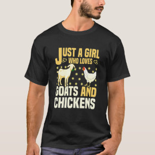 Camiseta Apenas Uma Garota Que Ama Cabras E Galinhas