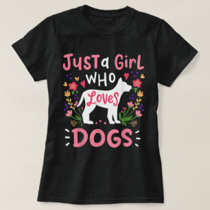 Camiseta Apenas uma Garota que Ama Cachorros Design Floral