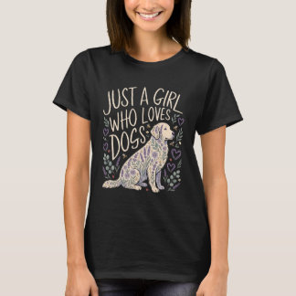 Camiseta Apenas Uma Garota Que Ama Cachorros Floral Retriev