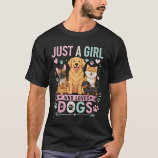 Camiseta Apenas Uma Garota Que Ama Cachorros Presente Fofo