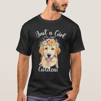 Camiseta Apenas uma garota que ama cães Golden Retrievers c