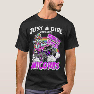 Camiseta Apenas uma Garota que Ama Caminhões Monstros e Uni