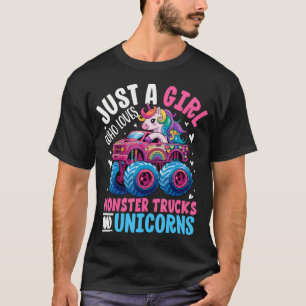 Camiseta Apenas Uma Garota Que Ama Caminhões Monstros E Uni