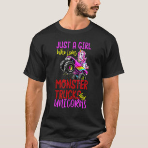 Camiseta Apenas Uma Garota Que Ama Caminhões Monstros E Uni
