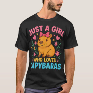 Camiseta Apenas Uma Garota Que Ama Capivaras Animal Roedor